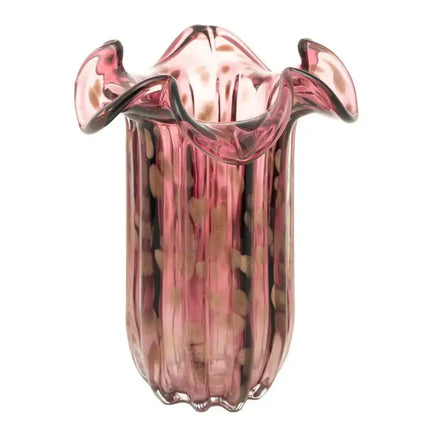 Vaso Decorativo de Vidro Púrpura e Rosé Murano Wolff