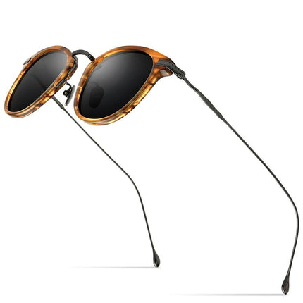 Óculos de Sol Feminino Titânio Polarizado Leopardo - club das compras
