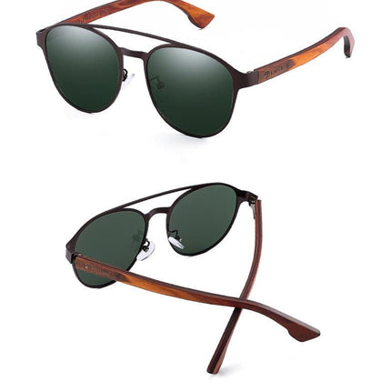 Óculos de Sol Unissex Polaroid Aviador Wood - club das compras