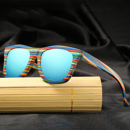 Óculos de Sol Unissex Polarizado Bamboo Arco-íris - club das compras
