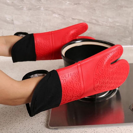 Silicone Heat-Resistant Gloves Cooking Barbecue Gants  Kitchen Microwave Mittens Oven Glove Home Heat Resistant.