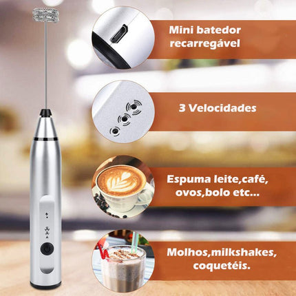 Mini Mixer Batedor e Misturador Elétrico Café Ovos Shake.