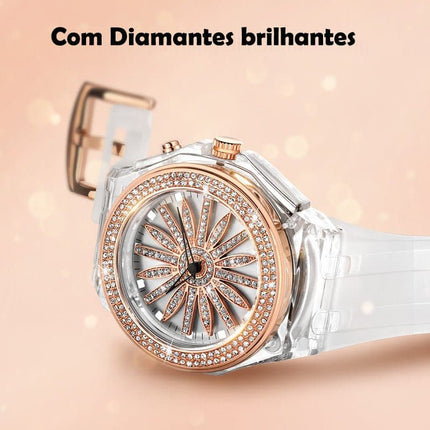 Relógio Feminino Aço Inoxidável Luxo - club das compras