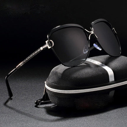Óculos de Sol Feminino Quadrado Polarizado Luxo - club das compras